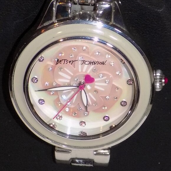 Betsey Johnson Watch MOP Flower Pop with Crystals BJ00469-01 Case, Links $135 main image 14